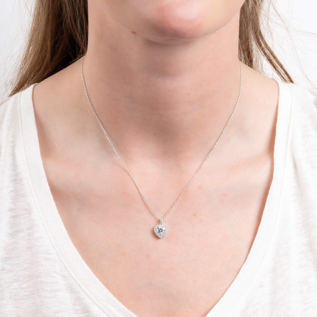 Diamonfire Pave Set Zirconia Heart Pendant