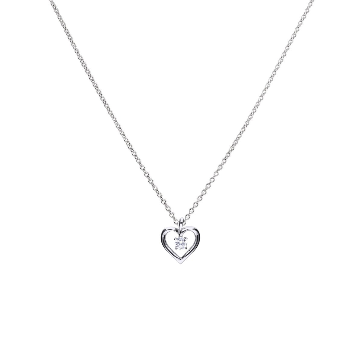 Diamonfire Open Heart Pendant with Zirconia