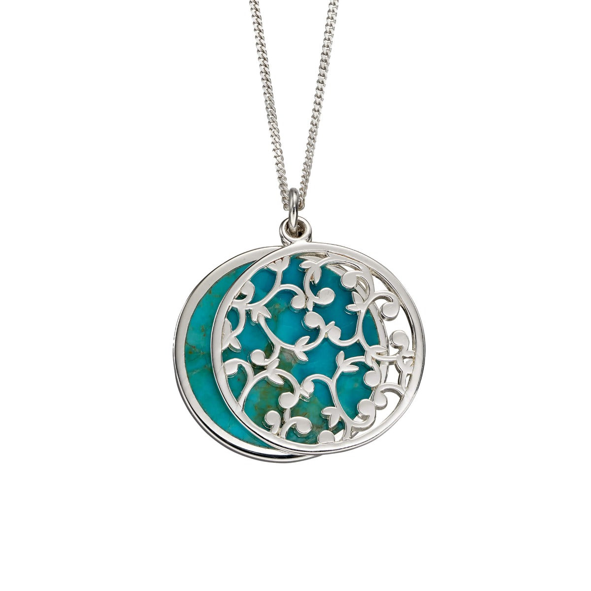 Beginnings Two Piece Ornate Pendant with Turquoise