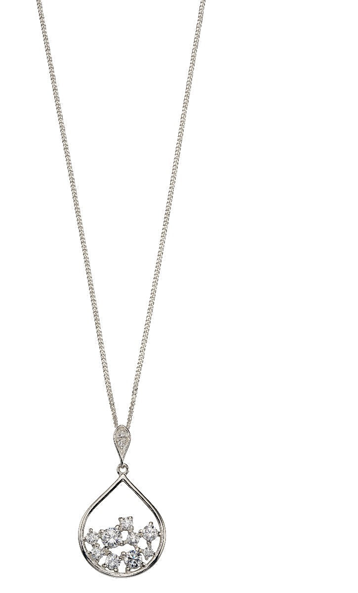 Beginnings Scattered Cubic Zirconia Teardrop Pendant