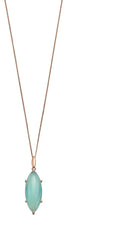 Beginnings Marquise Aqua Chalcedony and Rose gold Pendant