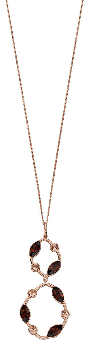Beginnings Rose Gold Plated Smoked Topaz Crystal Pendant