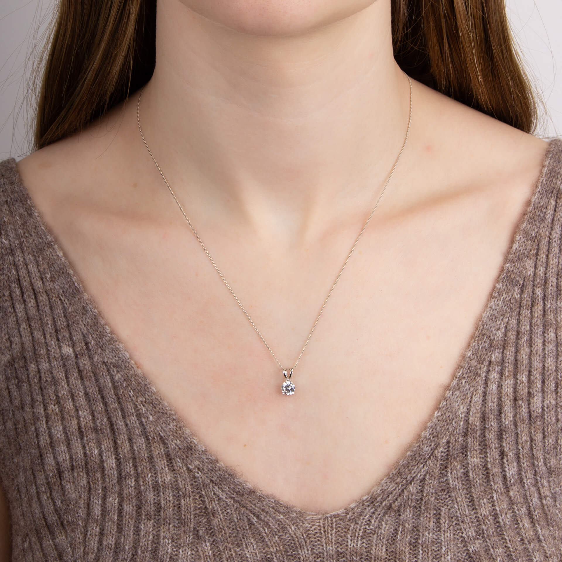 Beginnings Double Bail Pendant with Cubic Zirconia
