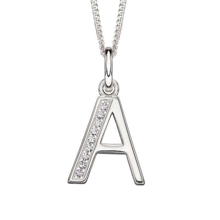 Beginnings Initial Pendant with CZ