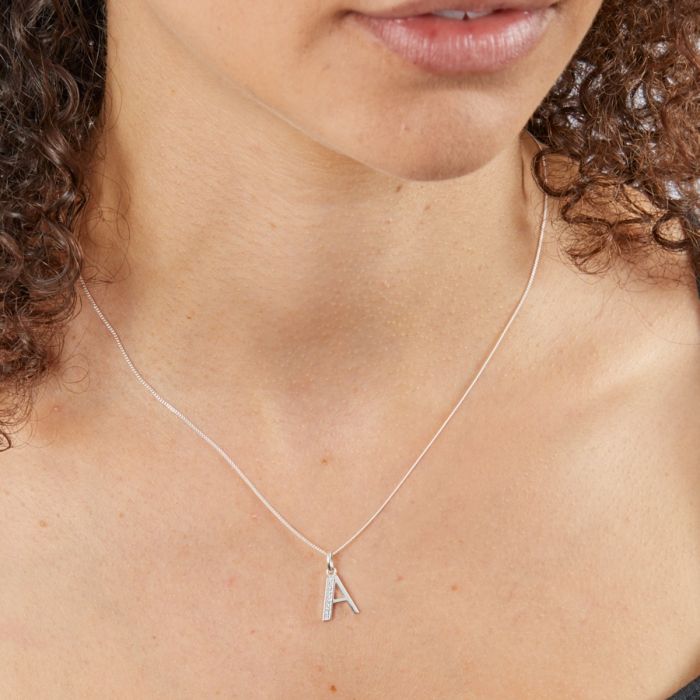 Beginnings Initial Pendant with CZ