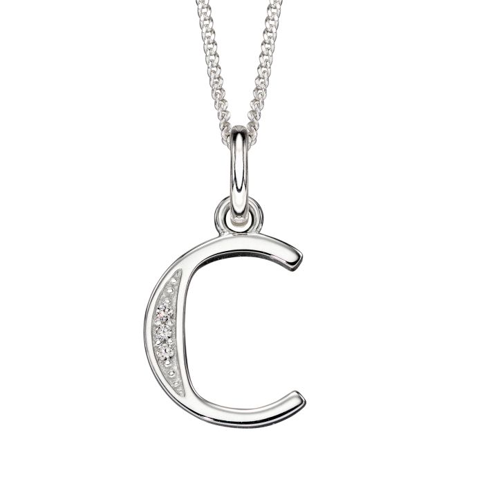 Beginnings Initial Pendant with CZ