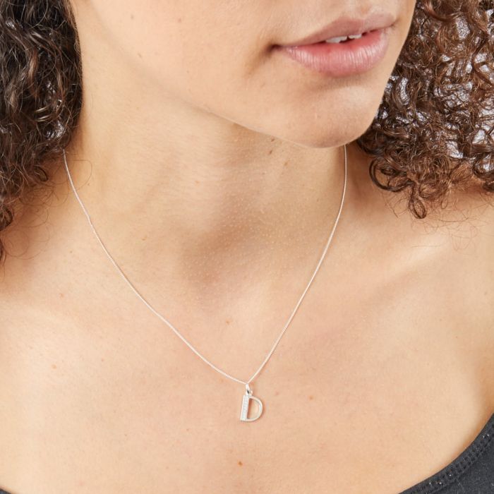 Beginnings Initial Pendant with CZ