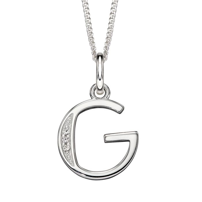 Beginnings Initial Pendant with CZ