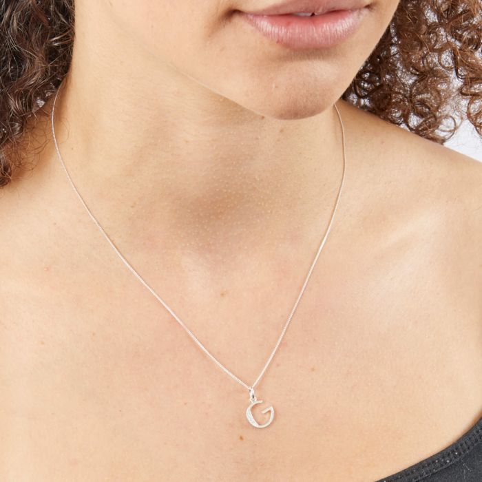 Beginnings Initial Pendant with CZ