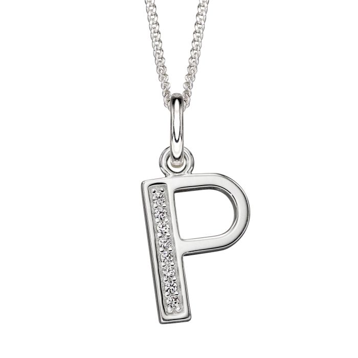 Beginnings Initial Pendant with CZ
