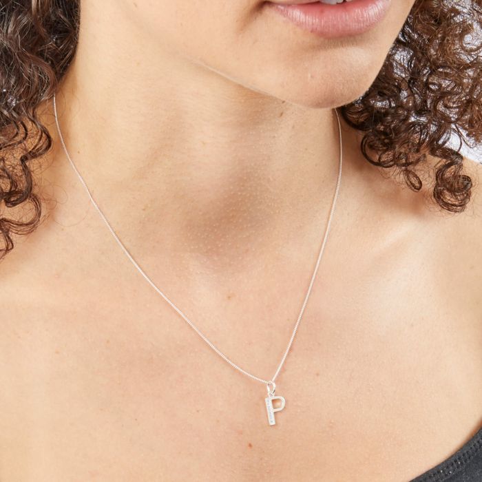 Beginnings Initial Pendant with CZ