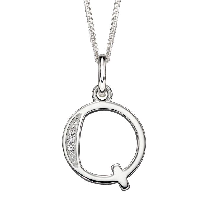 Beginnings Initial Pendant with CZ