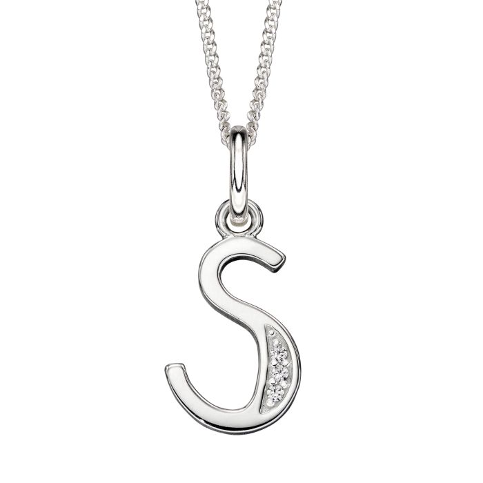 Beginnings Initial Pendant with CZ