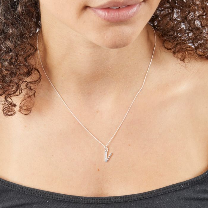 Beginnings Initial Pendant with CZ
