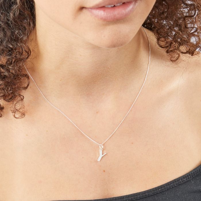 Beginnings Initial Pendant with CZ