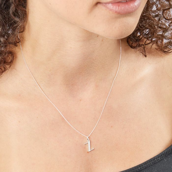 Beginnings Initial Pendant with CZ