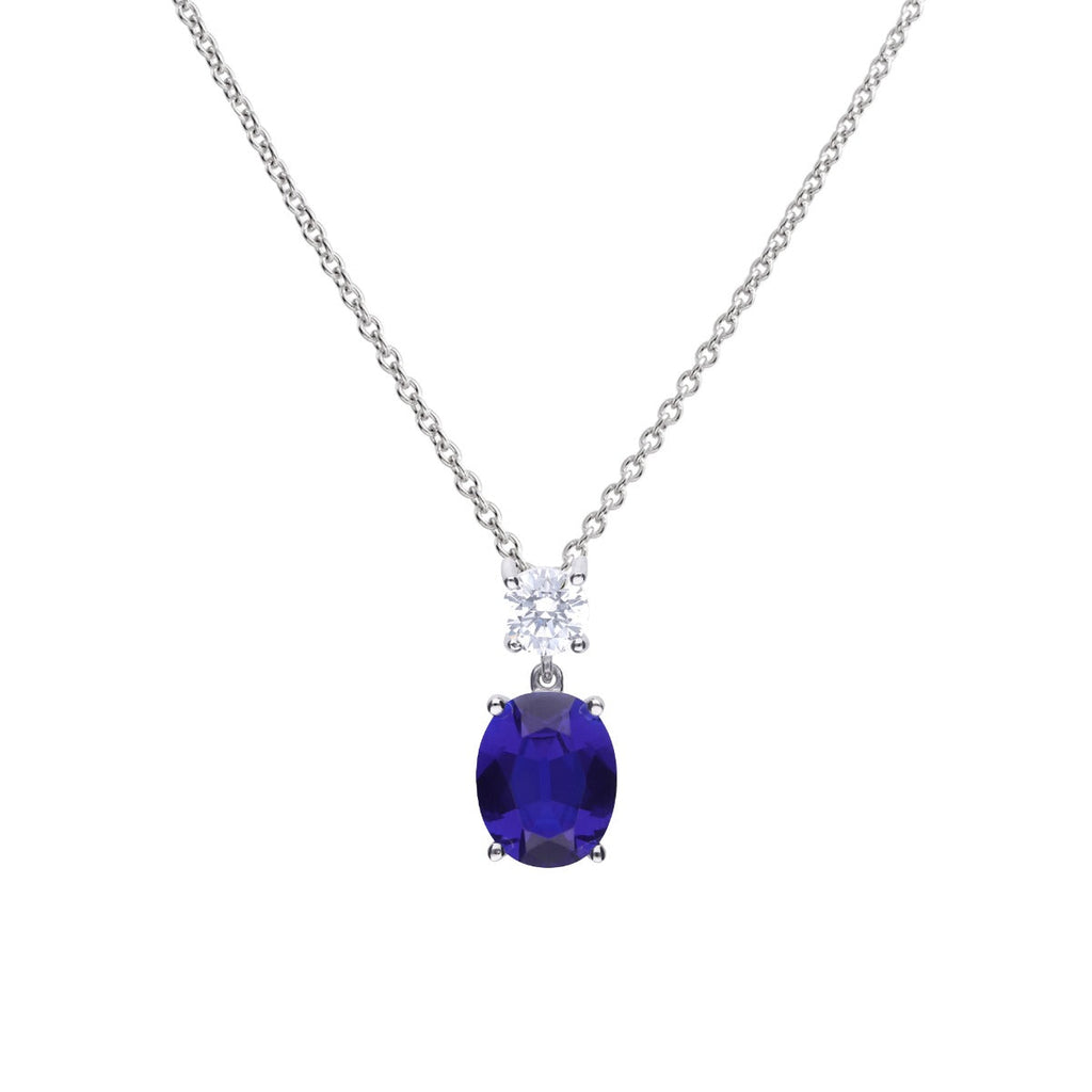 Diamonfire Oval Zirconia Drop Pendant