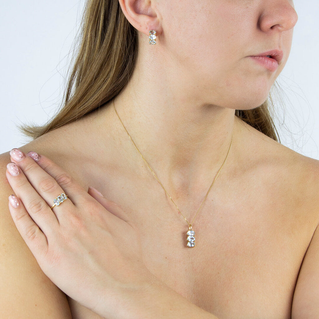 Beginnings Trilogy Ring with Blue Topaz
