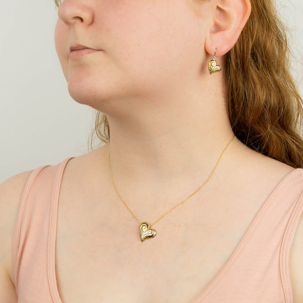 Beginnings Night Sky Inspired Heart Pendant with Yellow Gold Plating