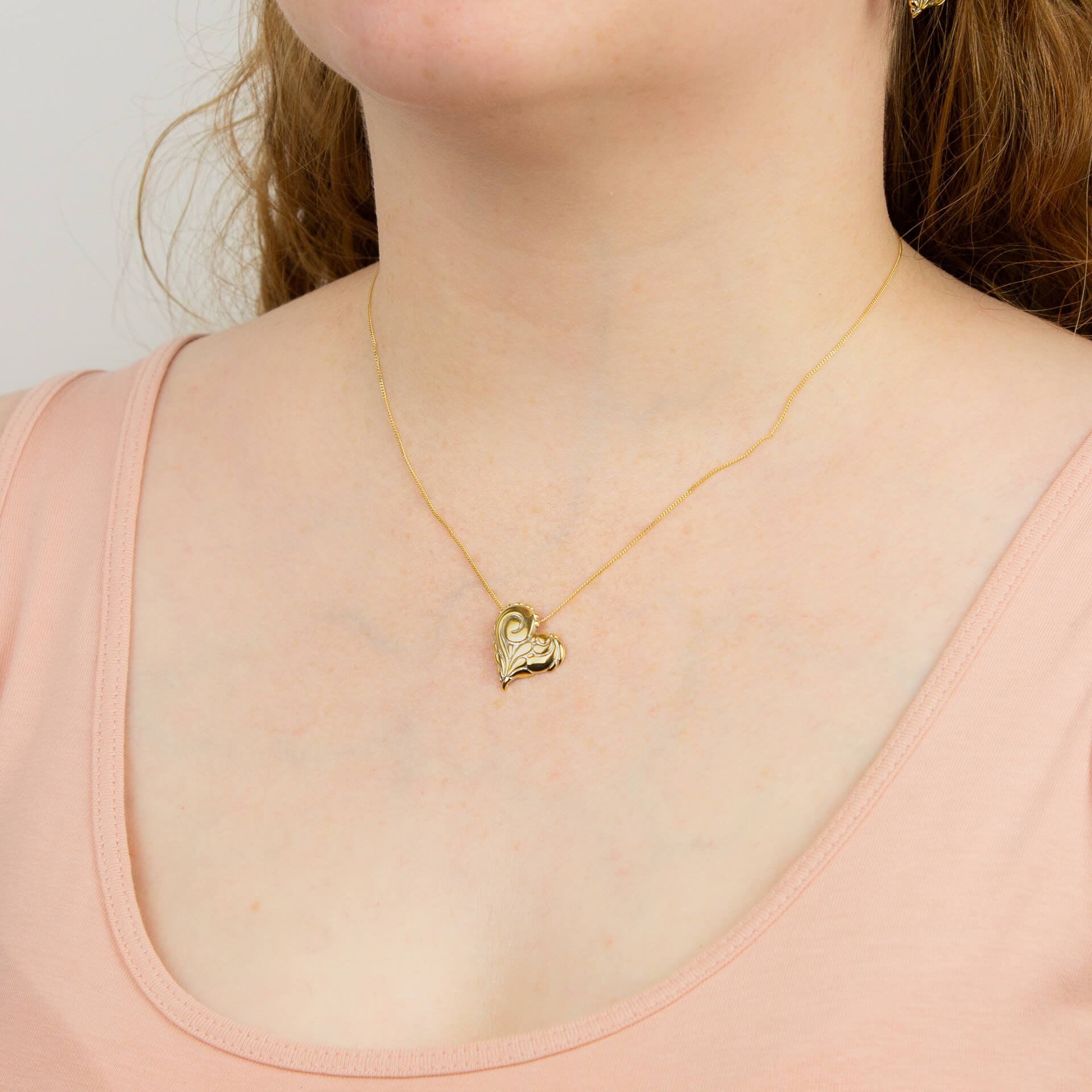 Beginnings Night Sky Inspired Heart Pendant with Yellow Gold Plating