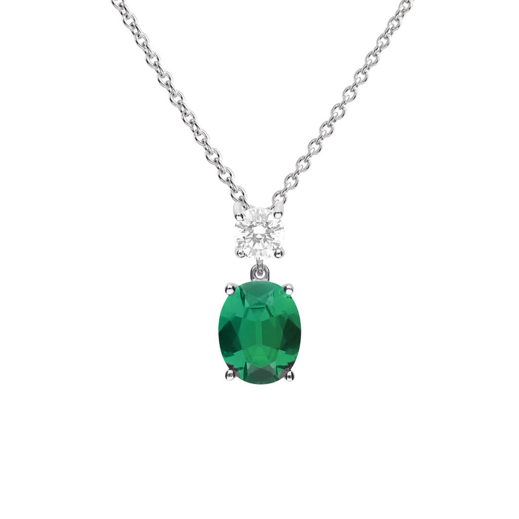 Diamonfire Oval Zirconia Drop Pendant