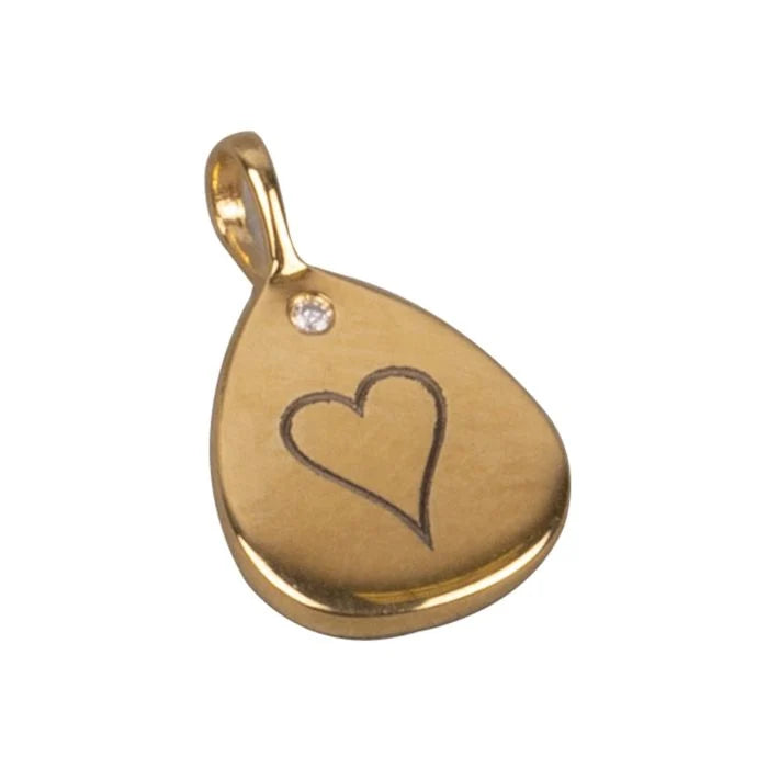 D for Diamond Droplet Tag Pendant with Chain P5208