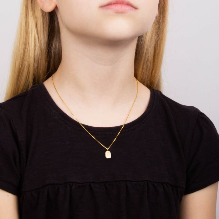 D For Diamond Rectangular Tag Pendant