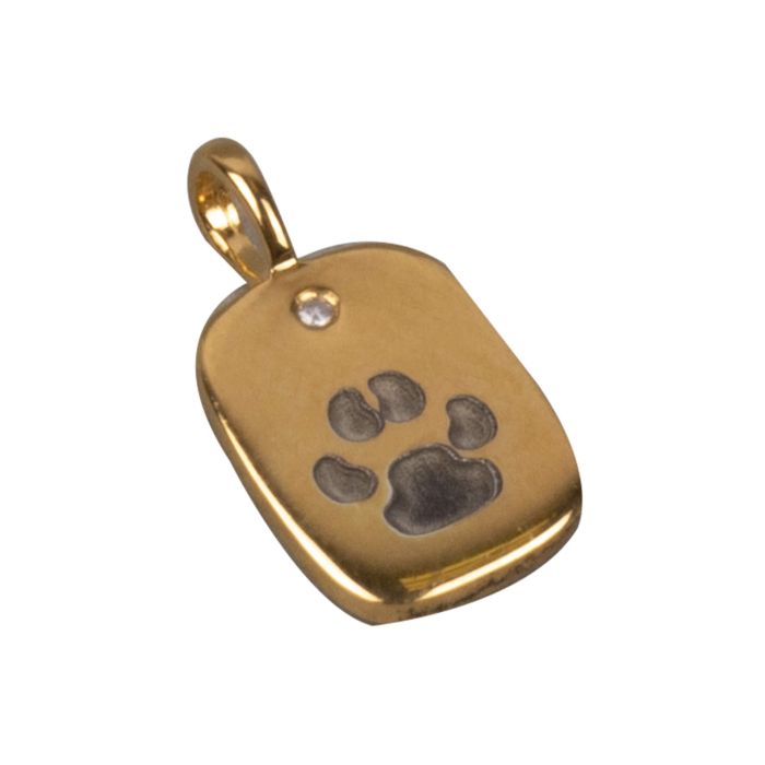 D For Diamond Rectangular Tag Pendant