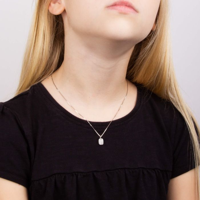 D For Diamond Rectangular Tag Pendant