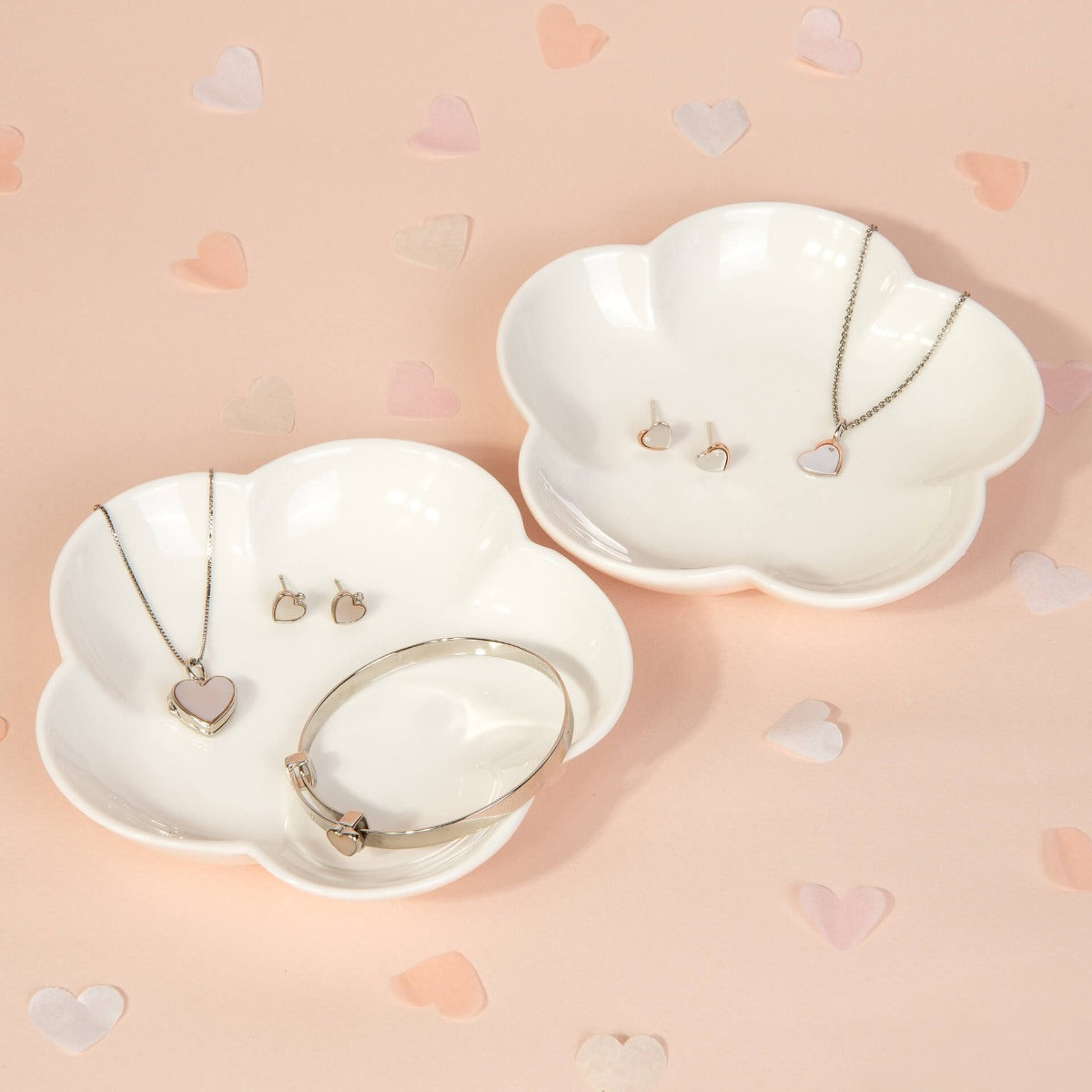 D For Diamond Mother of Pearl Heart Locket with Diamond