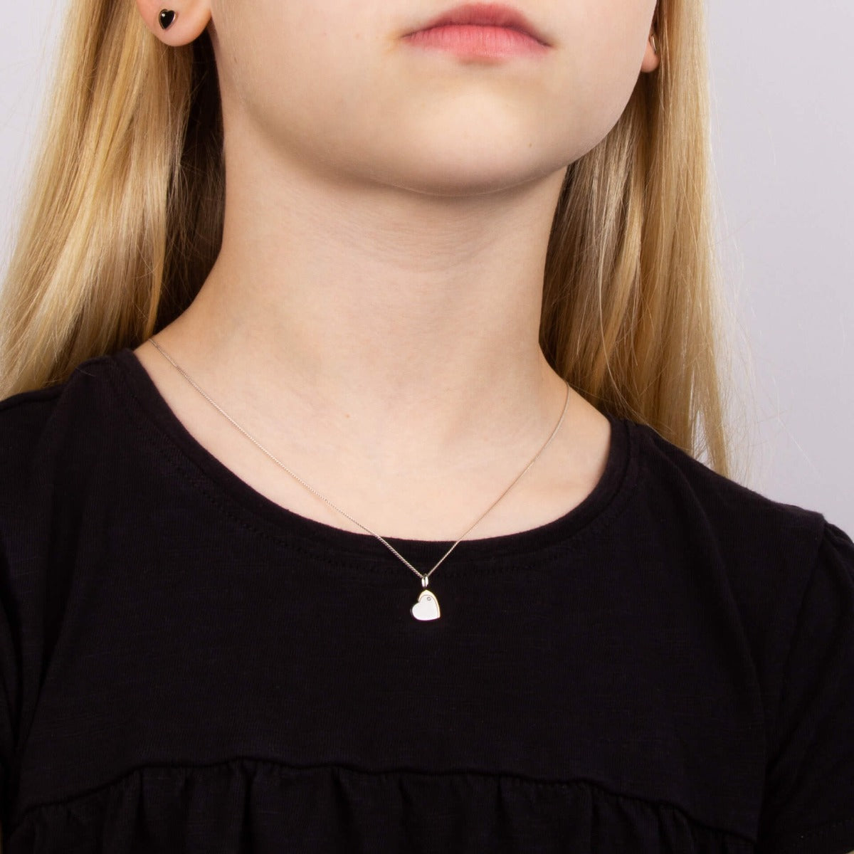 D For Diamond Rose Edge Heart Necklace with Diamond