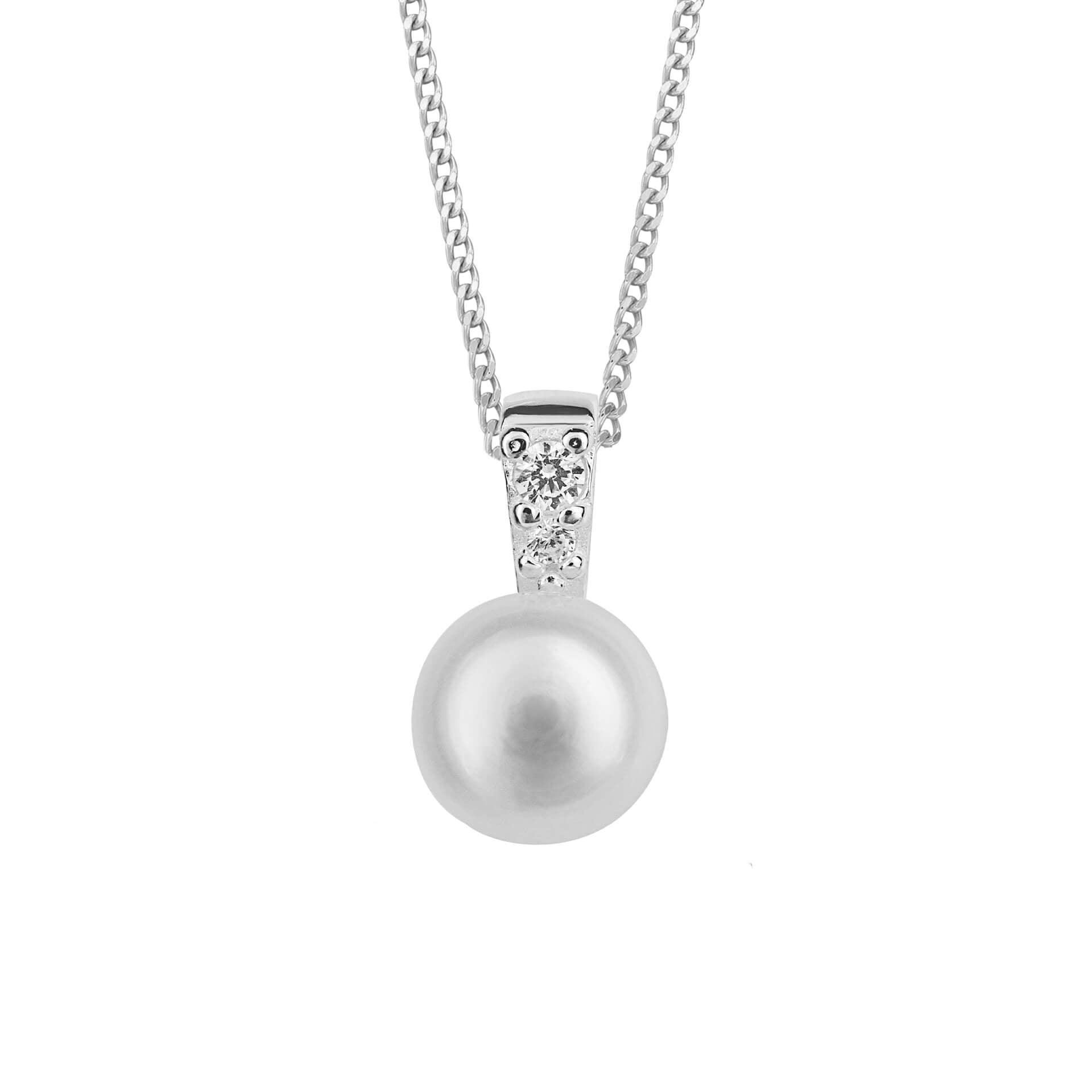 Beginnings Pearl Pendant with Pave Cubic Zirconia