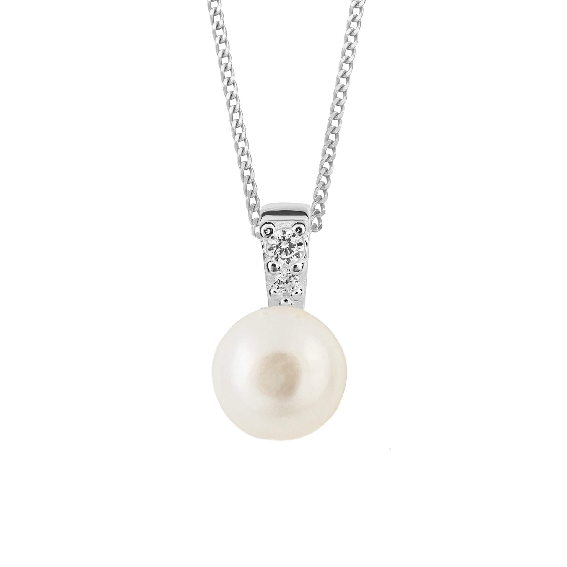 Beginnings Pearl Pendant with Pave Cubic Zirconia