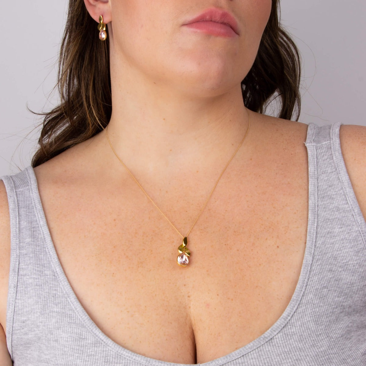 Beginnings Petal Drop Pendant with Crystal