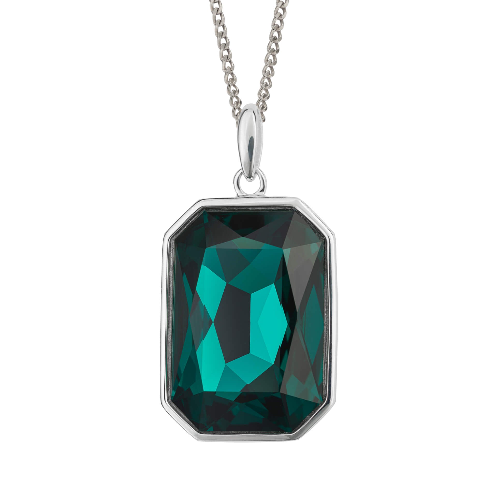 Beginnings Elongated Octagon Crystal Pendant