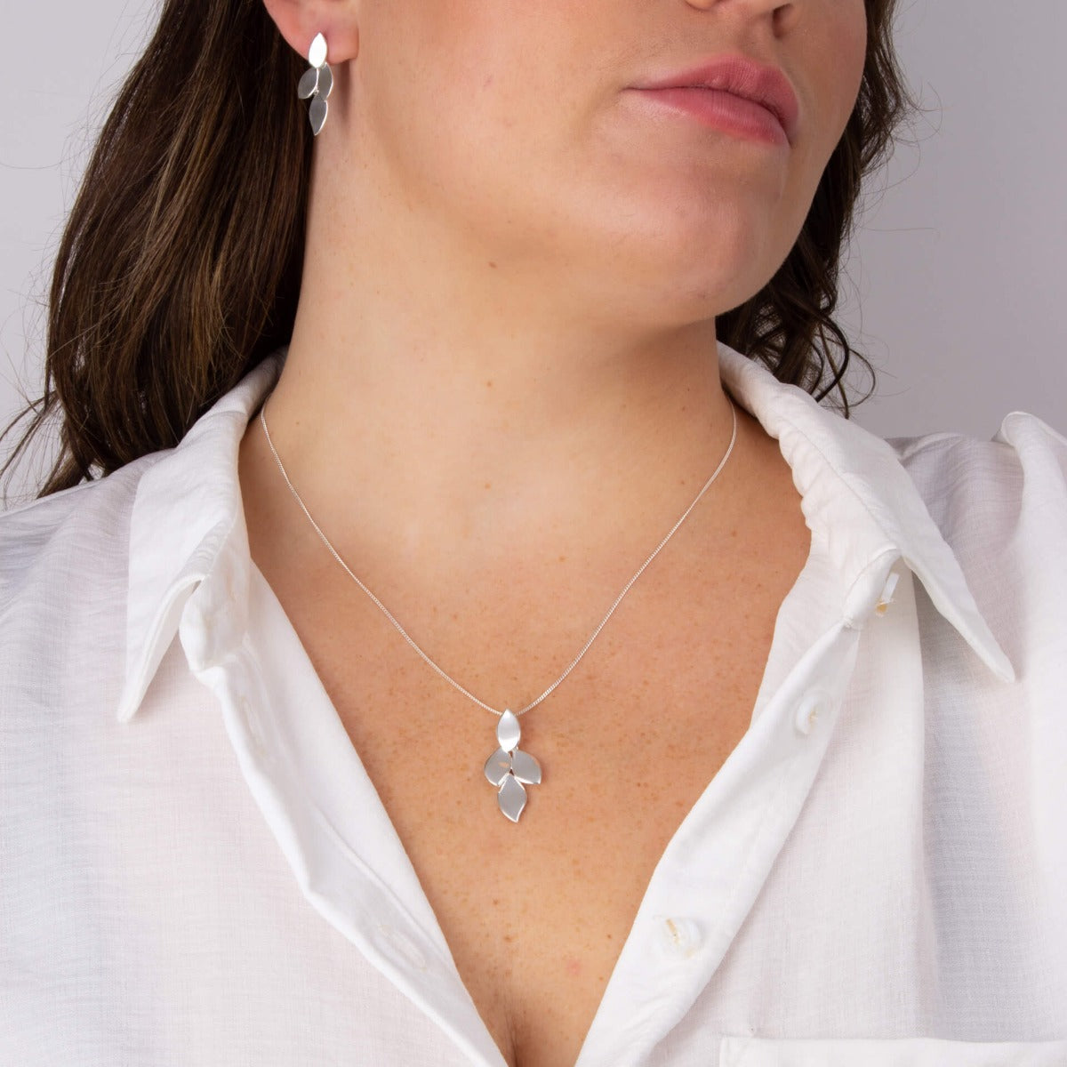Beginnings Flowing Petals Drop Pendant
