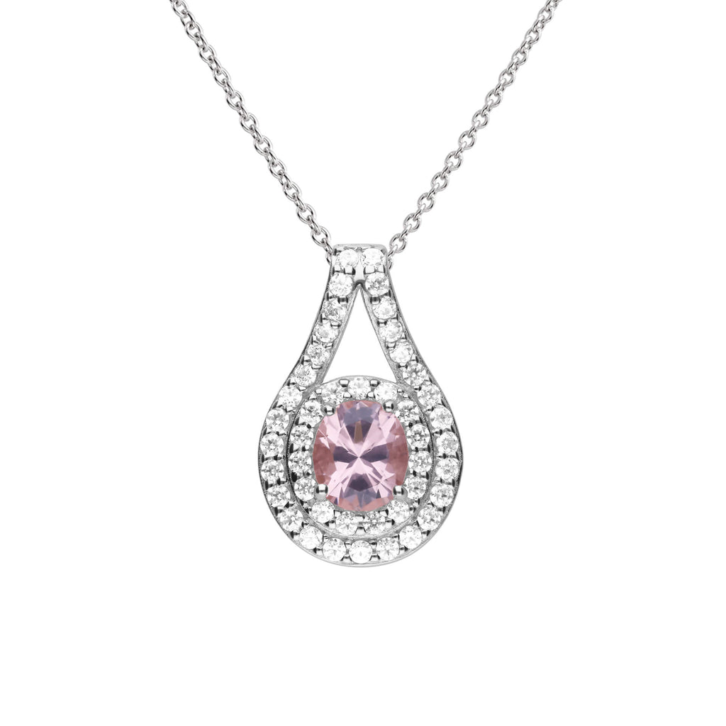 Diamonfire Teardrop Pink Zirconia Pendant