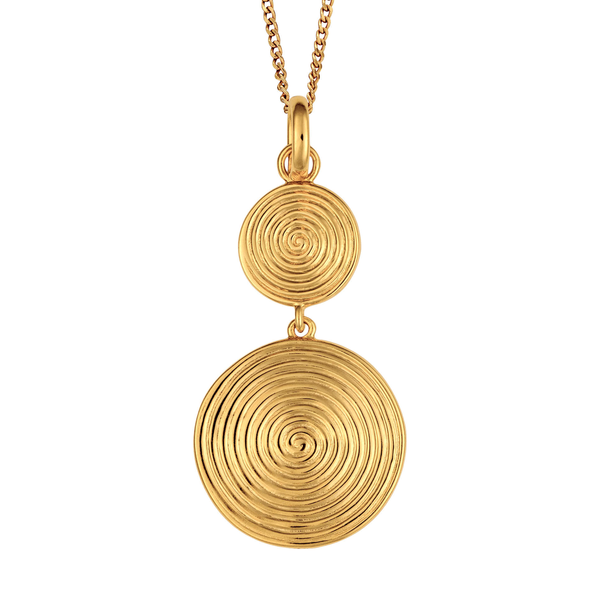 Beginnings Double Spiral Disc Drop Pendant