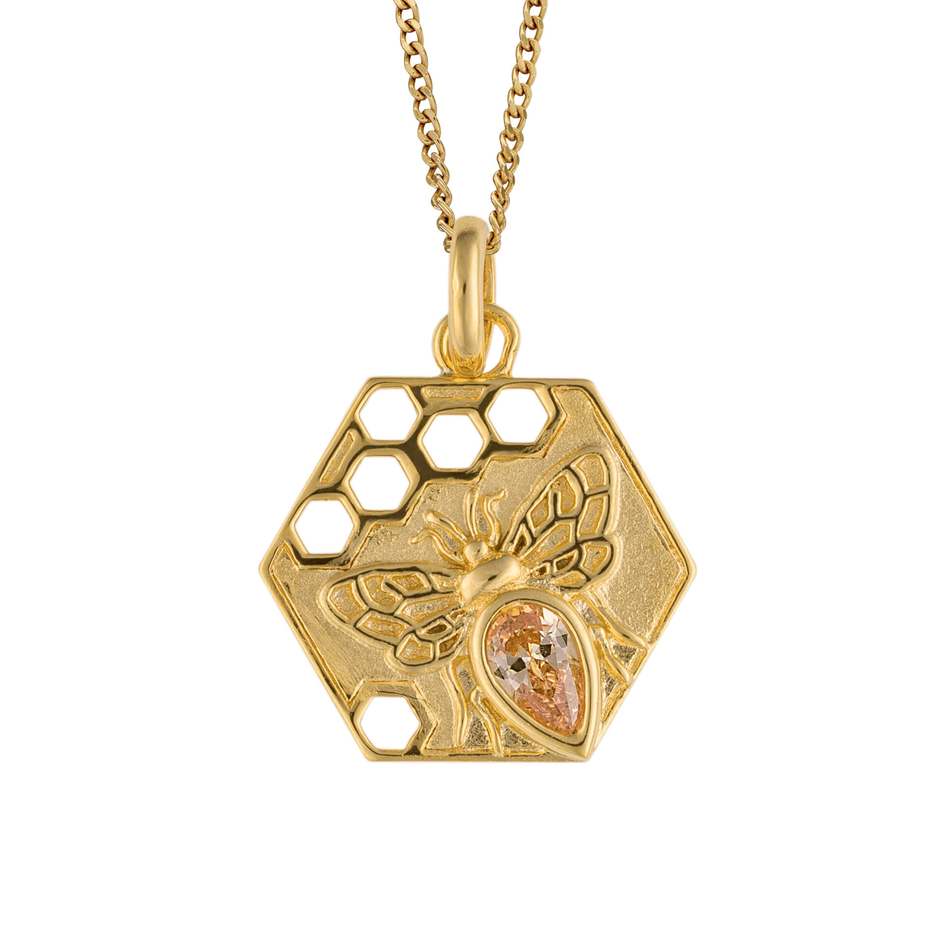 Beginnings Hexagon Bee Pendant