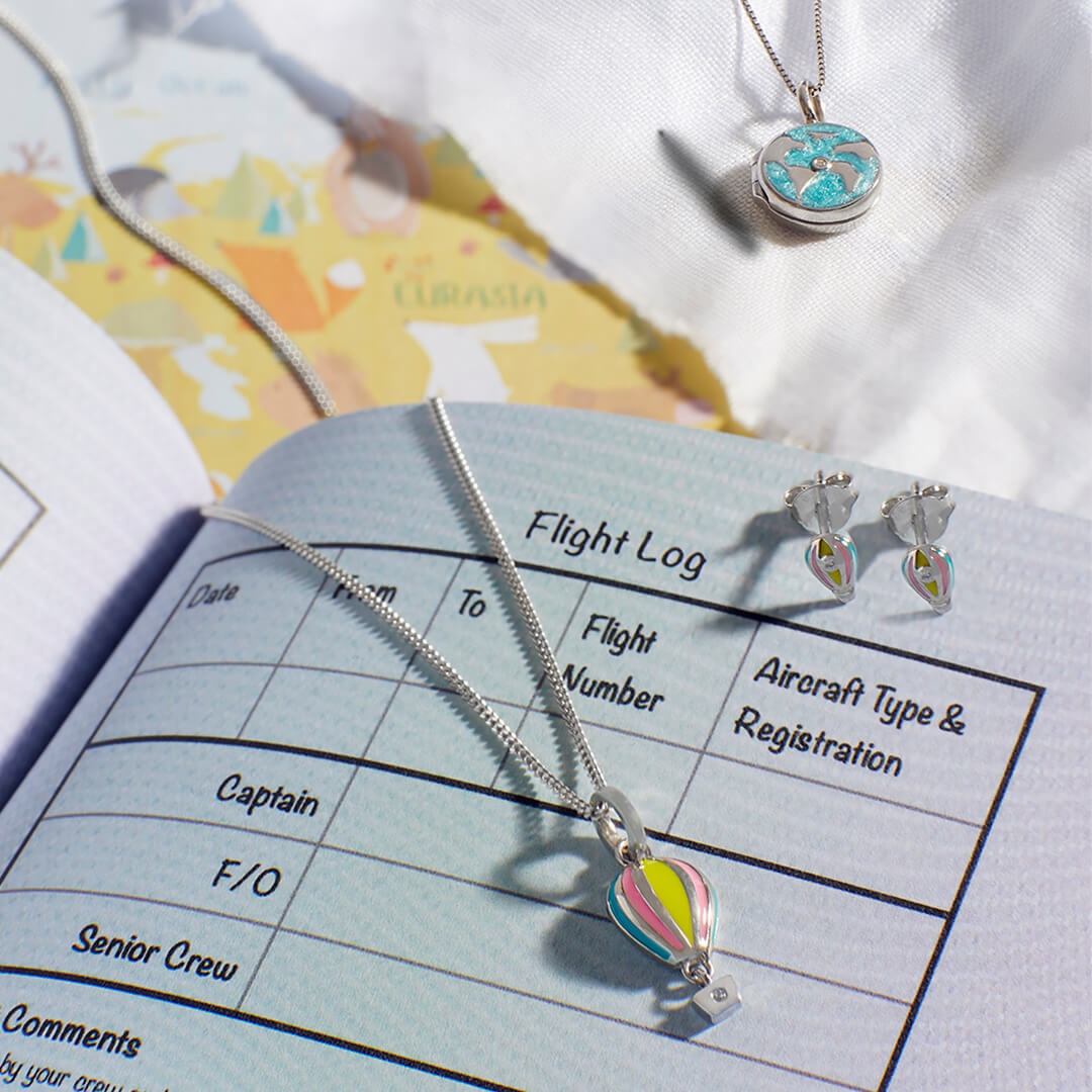 D For Diamond Pearlised Enamel Earth Locket Pendant with Diamond