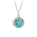 D For Diamond Pearlised Enamel Earth Locket Pendant with Diamond