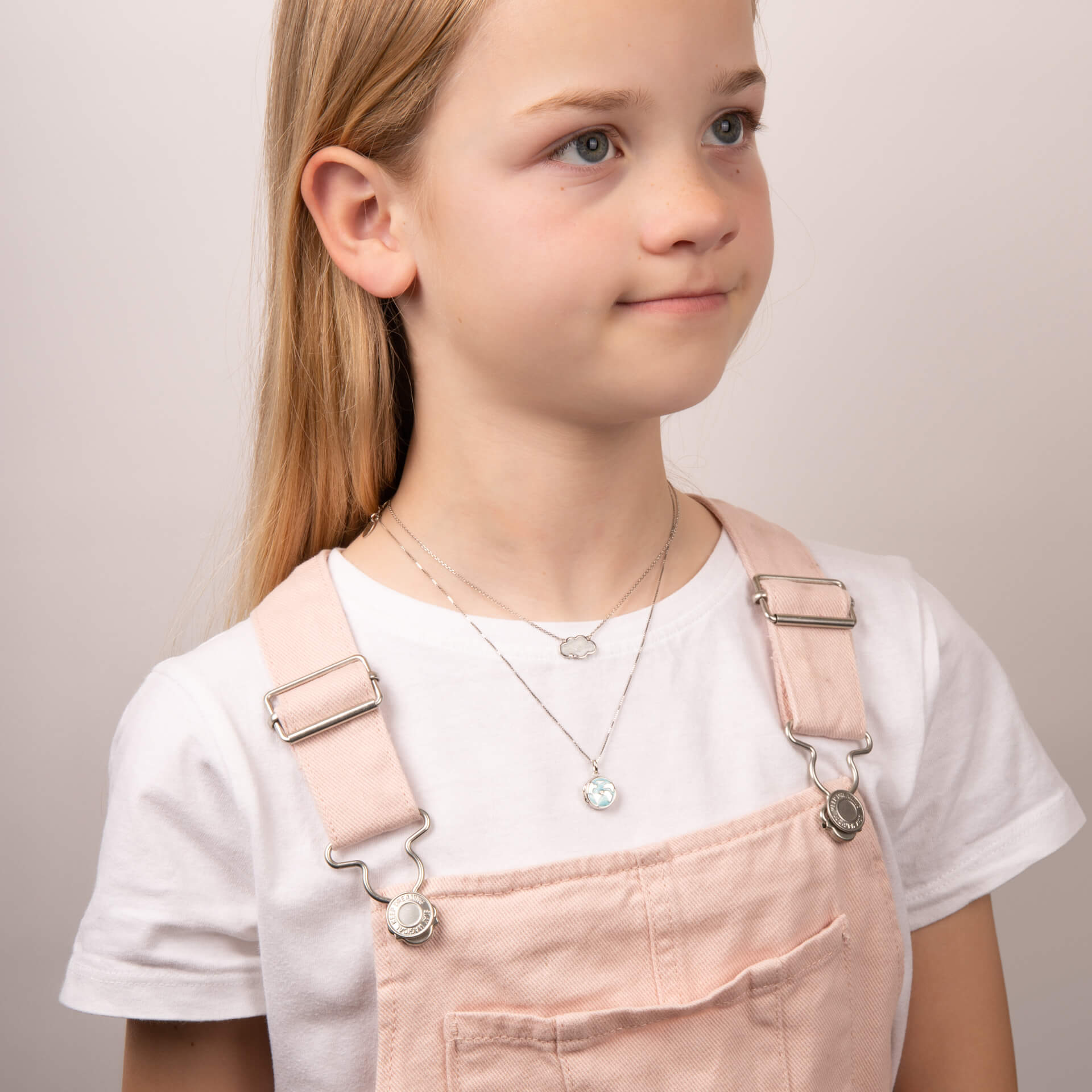 D For Diamond Pearlised Enamel Cloud Necklace with Diamond