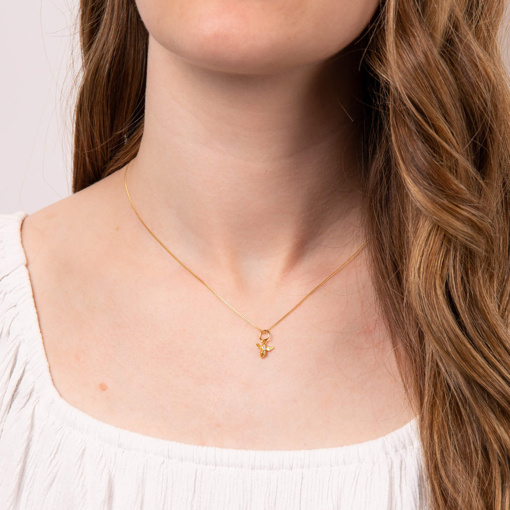 Beginnings Bee Pendant Charm with Cubic Zirconia