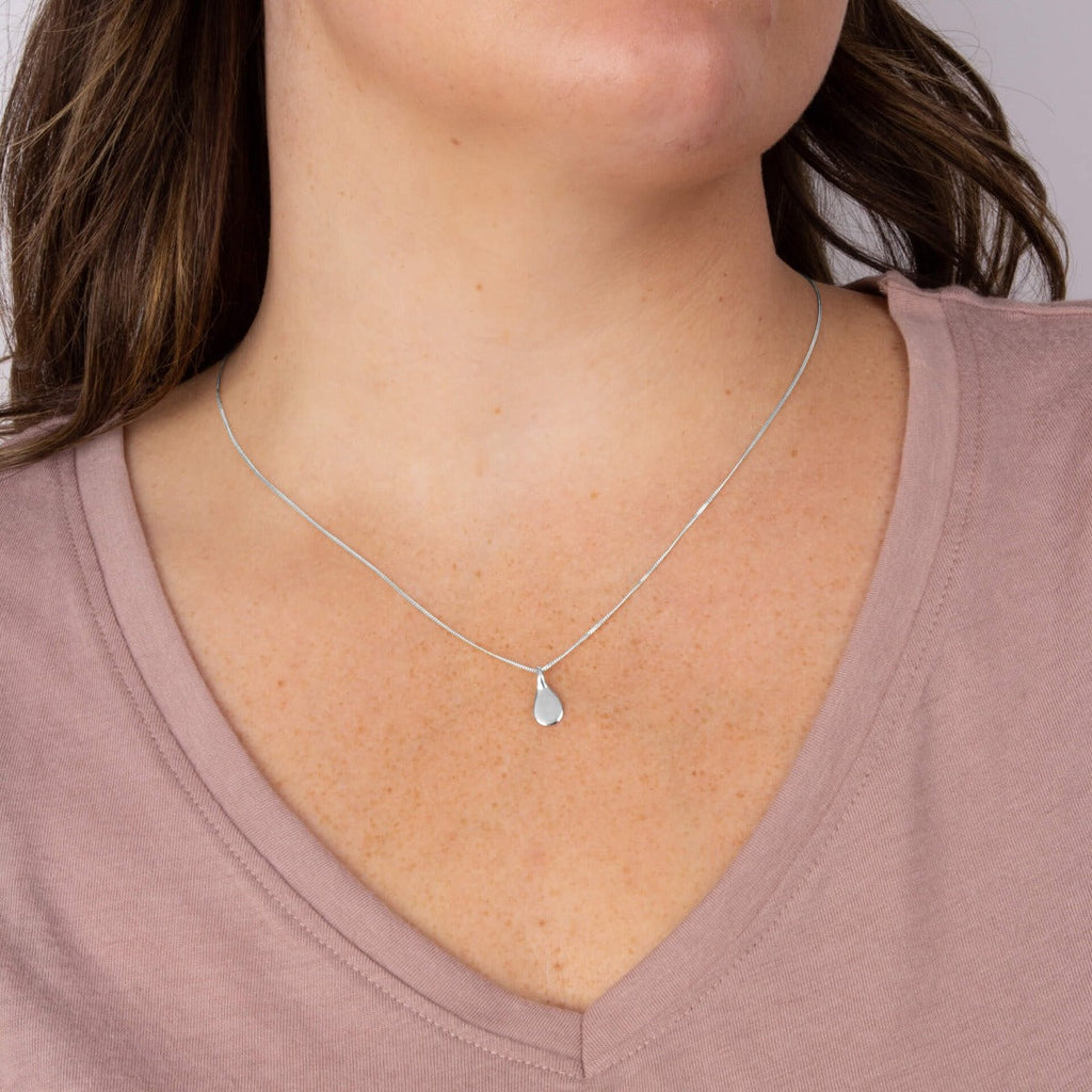Beginnings Droplet Shaped Engravable Tag Pendant