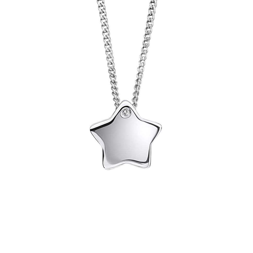 D For Diamond Pass-Through Star Pendant Charm with Diamond