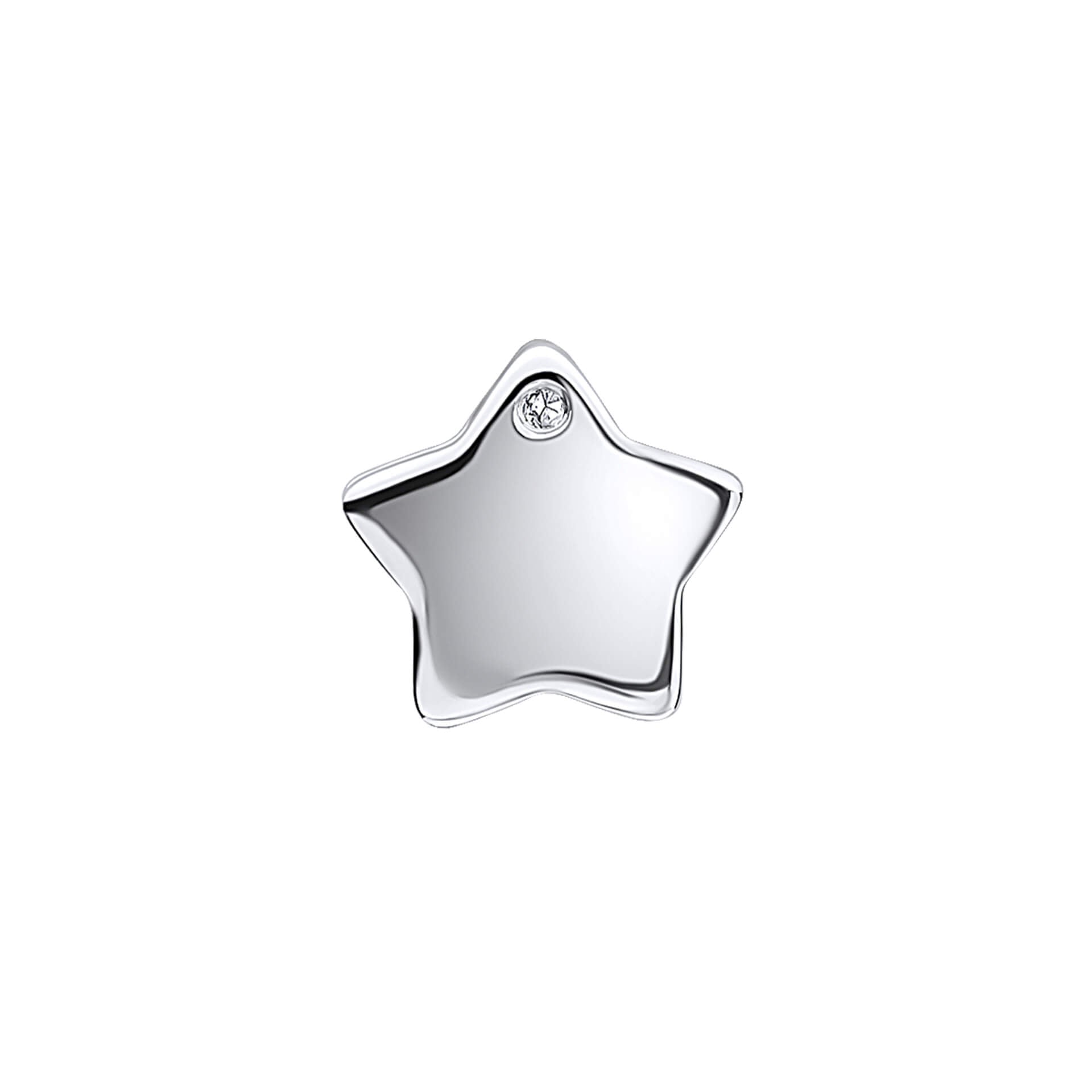 D For Diamond Pass-Through Star Pendant Charm with Diamond