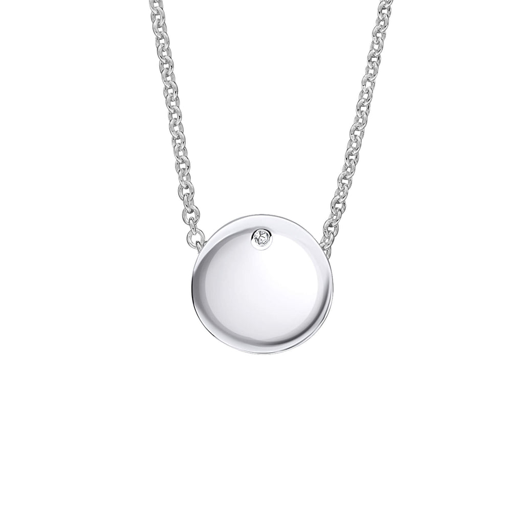 D For Diamond Pass-Through Round Pendant Charm with Diamond