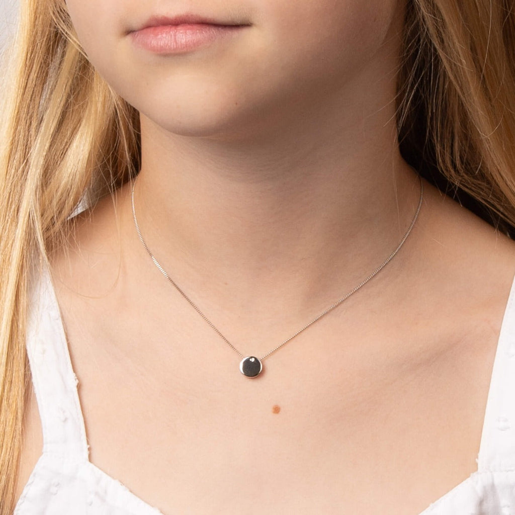D For Diamond Pass-Through Round Pendant Charm with Diamond