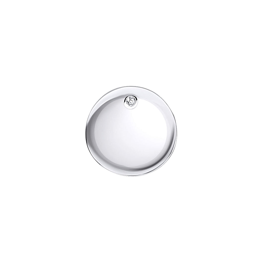 D For Diamond Pass-Through Round Pendant Charm with Diamond