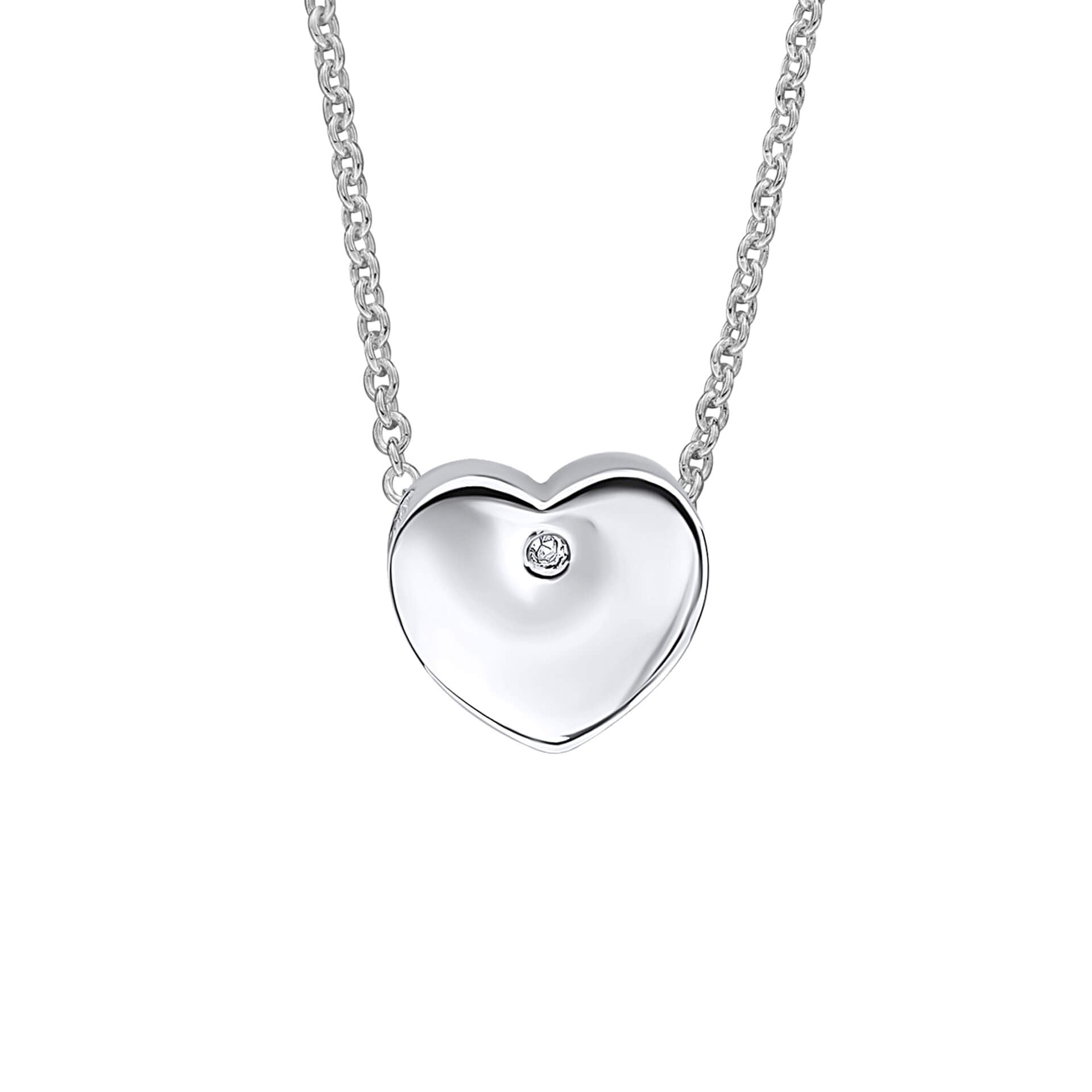 D For Diamond Pass-Through Heart Pendant Charm with Diamond
